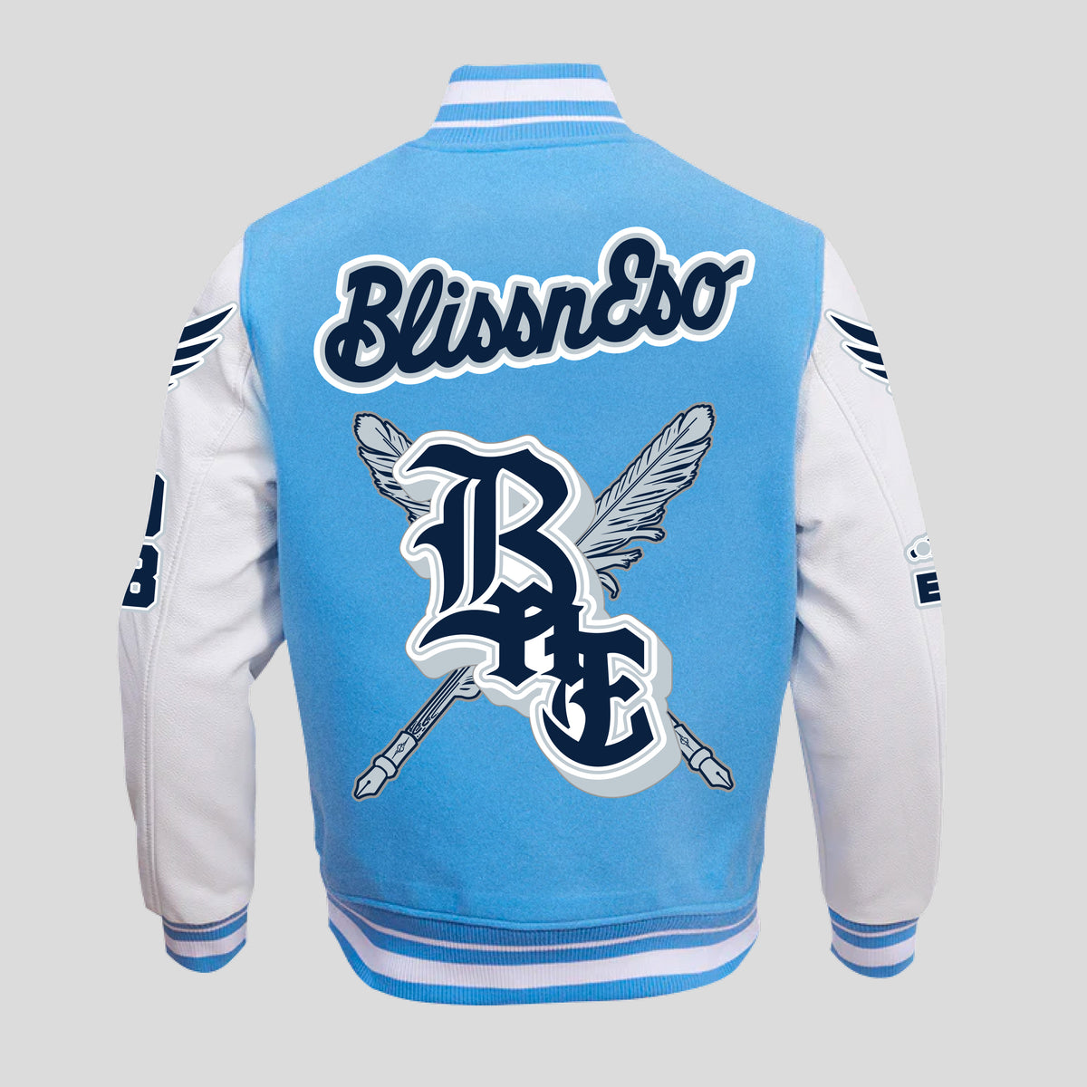 バスケットボール ballaholic Logo Boa Jacket (cream/blue) BNE-VARSITYBLUE-
