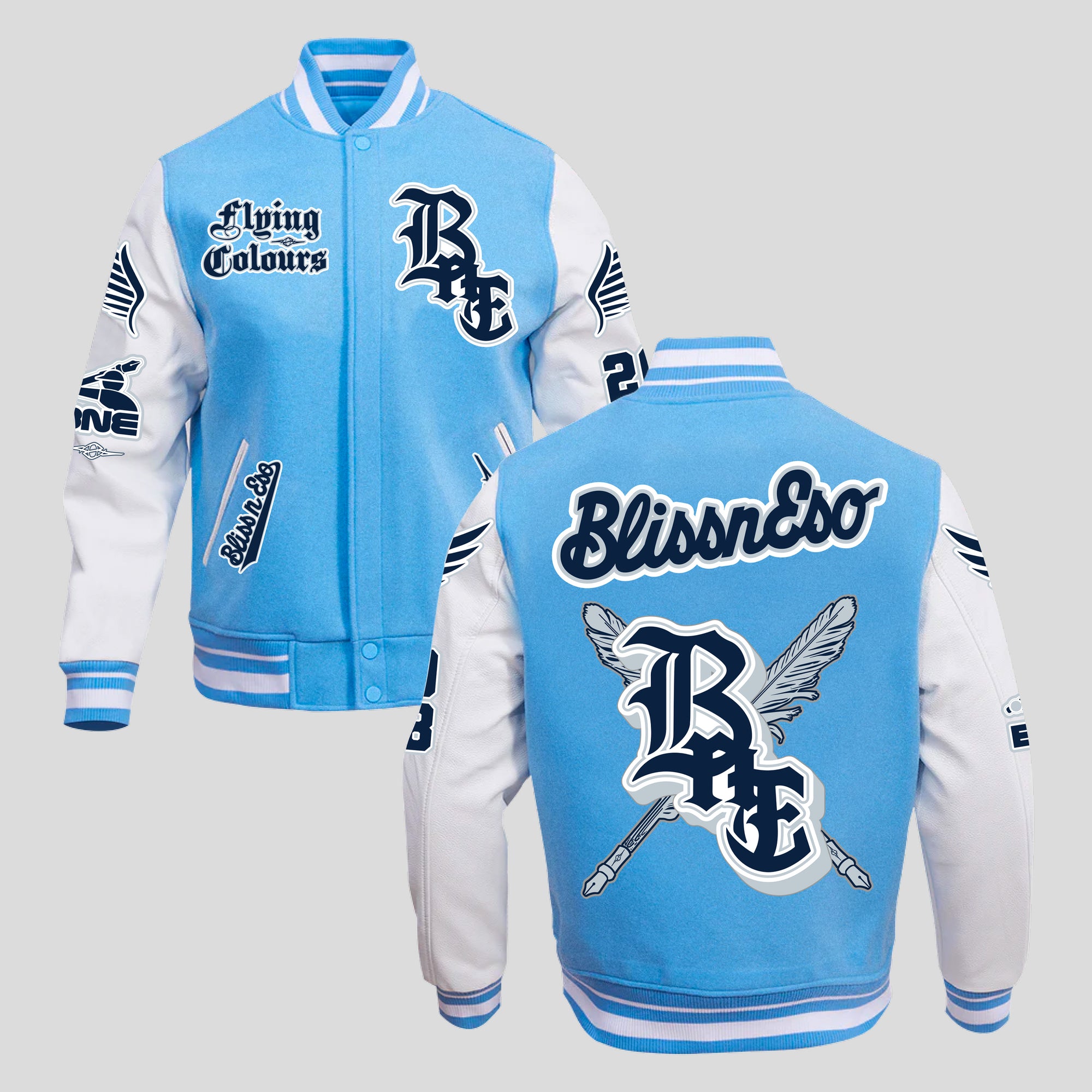バスケットボール ballaholic Logo Boa Jacket (cream/blue) BNE-VARSITYBLUE-